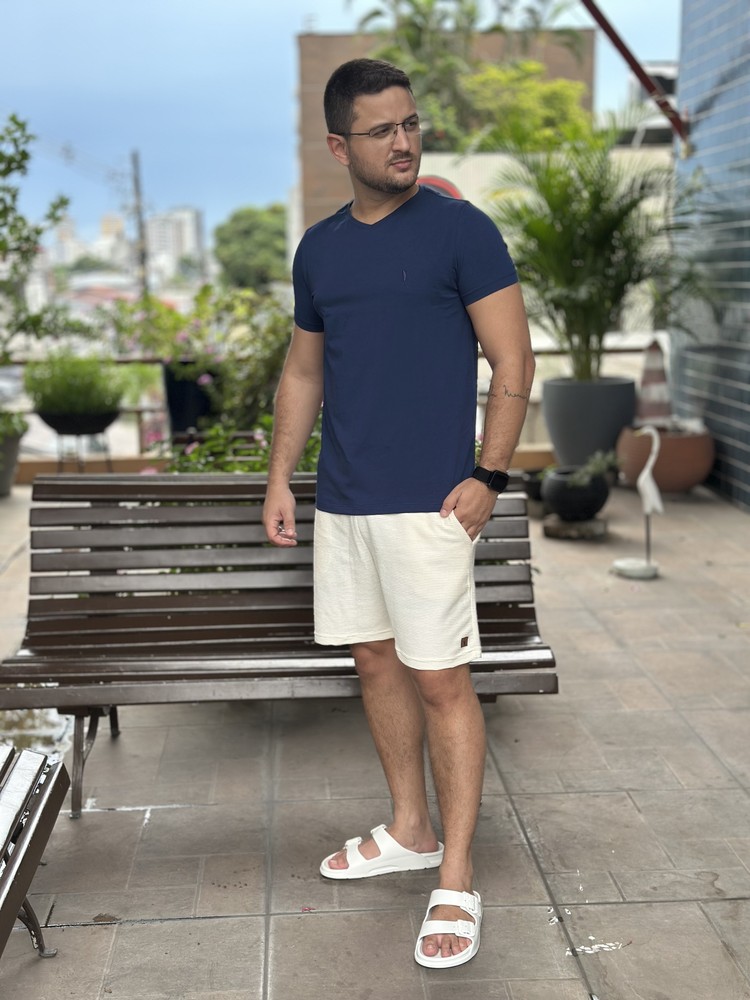 CAMISETA GOLA V ALGODAO EGIPCIO JPK - foto 2